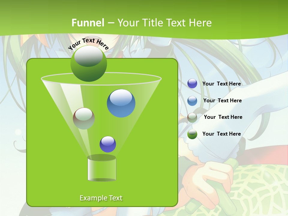 A Girl With Green Hair Sitting On Top Of A Bed PowerPoint Template