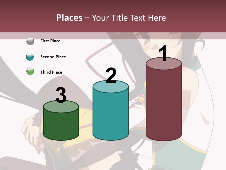 A Woman With Long Black Hair Is Sitting On A Chair PowerPoint Template