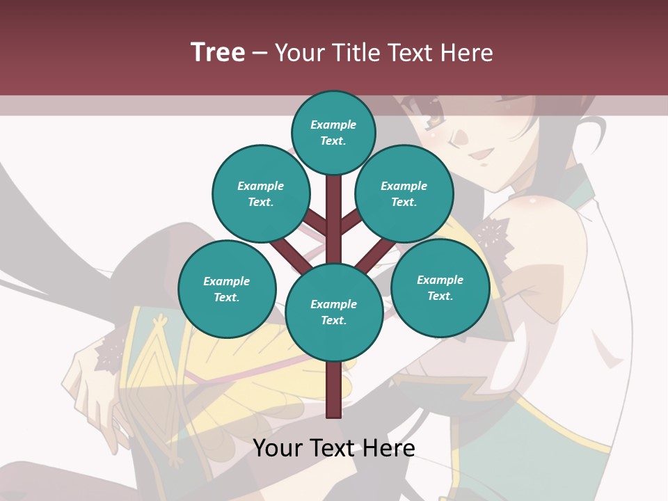 A Woman With Long Black Hair Is Sitting On A Chair PowerPoint Template