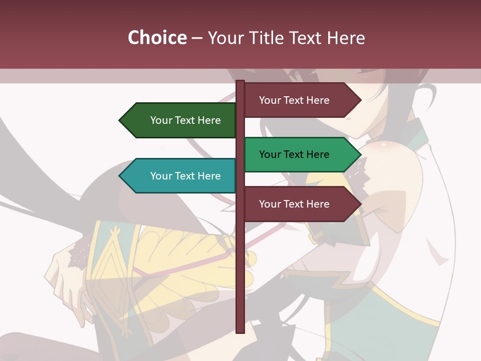 A Woman With Long Black Hair Is Sitting On A Chair PowerPoint Template