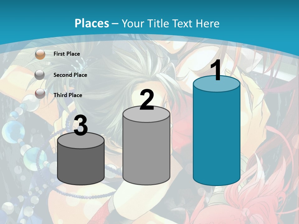 A Couple Of Anime Characters Hugging On A Blue Background PowerPoint Template