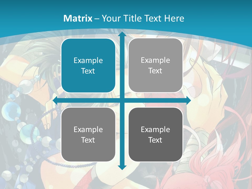 A Couple Of Anime Characters Hugging On A Blue Background PowerPoint Template