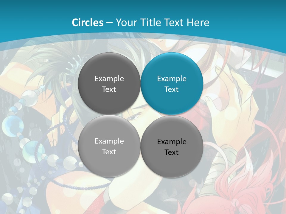A Couple Of Anime Characters Hugging On A Blue Background PowerPoint Template