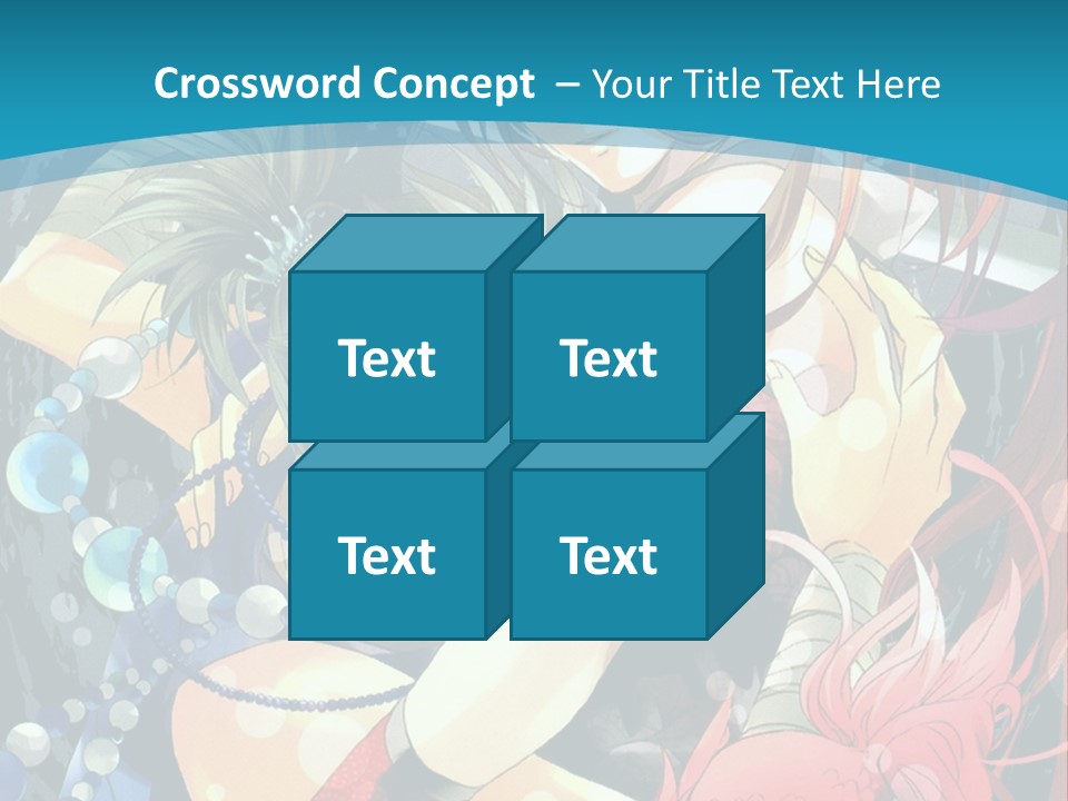 A Couple Of Anime Characters Hugging On A Blue Background PowerPoint Template