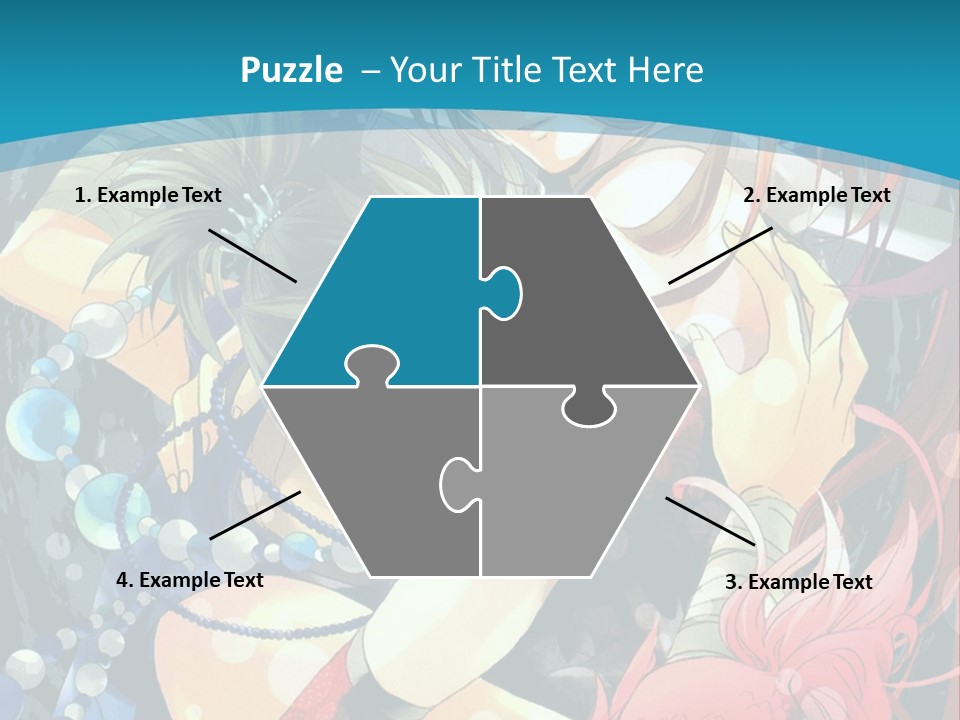 A Couple Of Anime Characters Hugging On A Blue Background PowerPoint Template