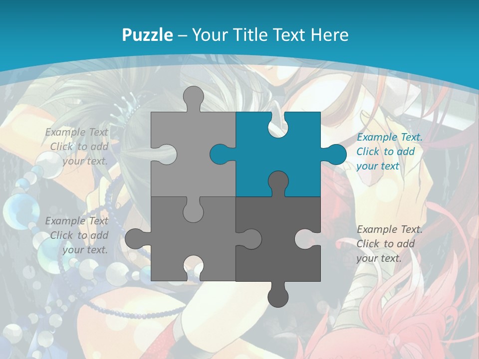 A Couple Of Anime Characters Hugging On A Blue Background PowerPoint Template