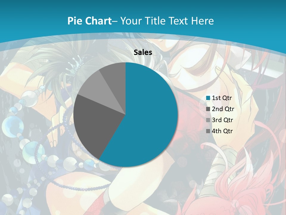 A Couple Of Anime Characters Hugging On A Blue Background PowerPoint Template