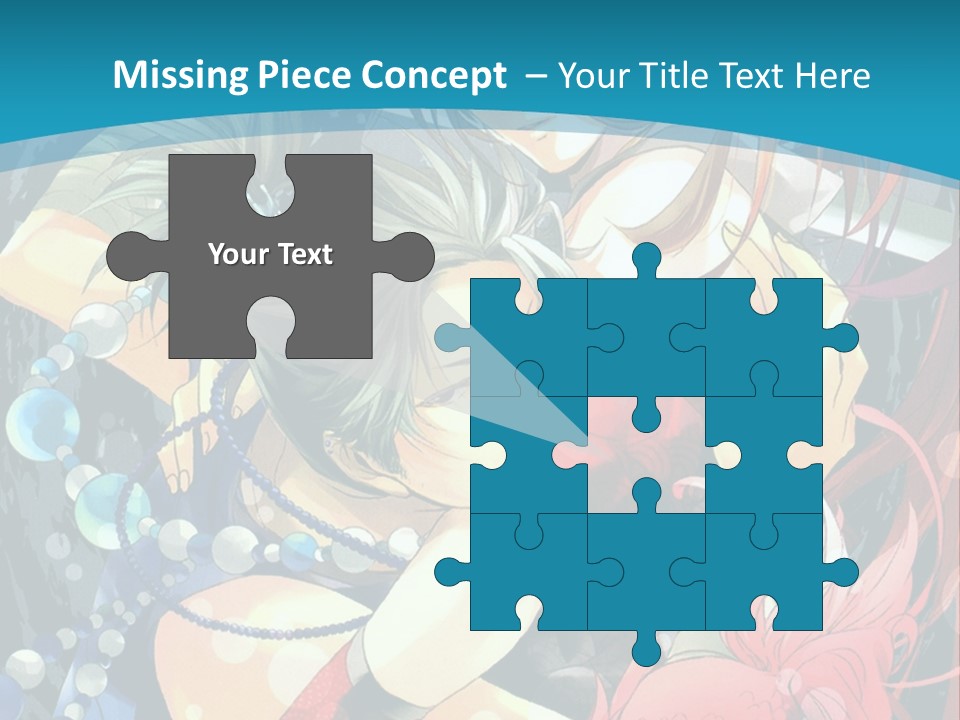 A Couple Of Anime Characters Hugging On A Blue Background PowerPoint Template