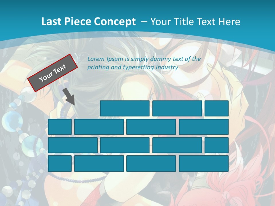 A Couple Of Anime Characters Hugging On A Blue Background PowerPoint Template