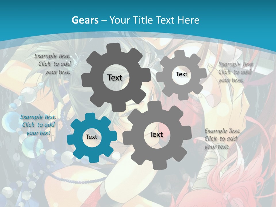 A Couple Of Anime Characters Hugging On A Blue Background PowerPoint Template