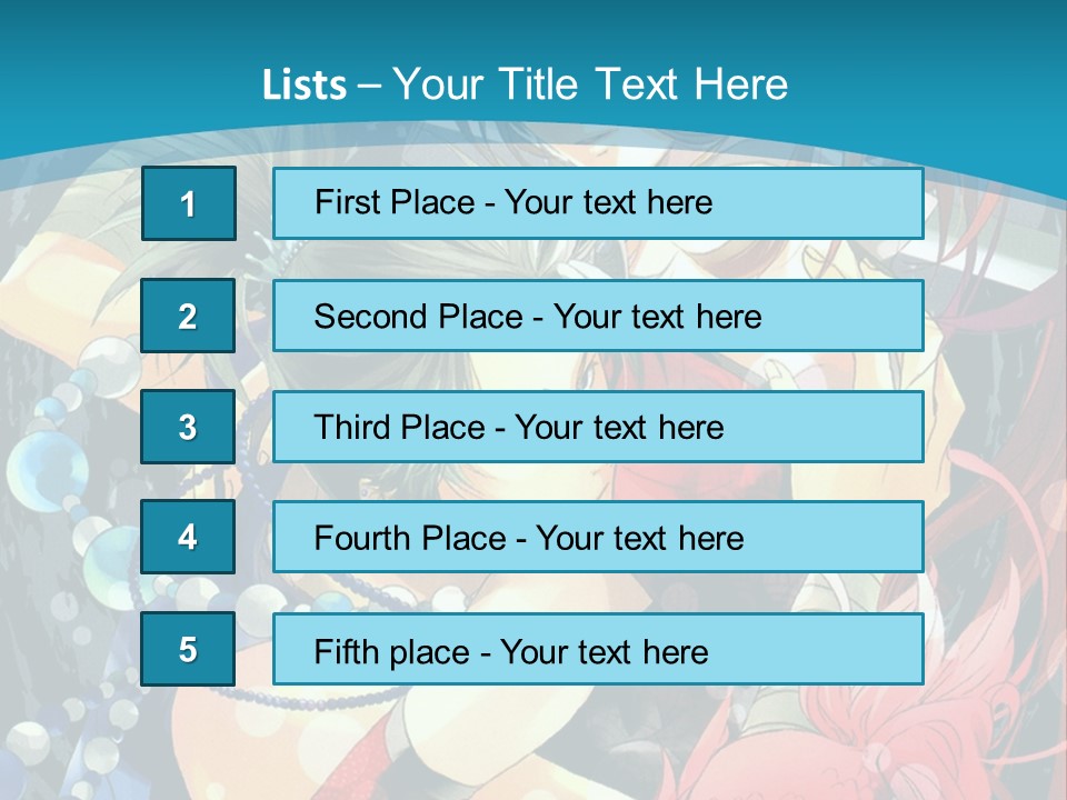 A Couple Of Anime Characters Hugging On A Blue Background PowerPoint Template
