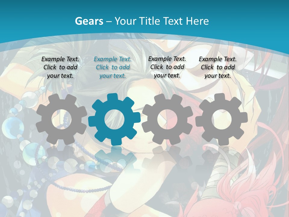 A Couple Of Anime Characters Hugging On A Blue Background PowerPoint Template