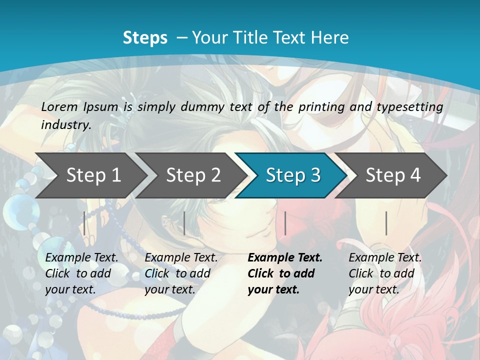 A Couple Of Anime Characters Hugging On A Blue Background PowerPoint Template