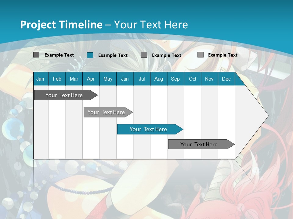 A Couple Of Anime Characters Hugging On A Blue Background PowerPoint Template