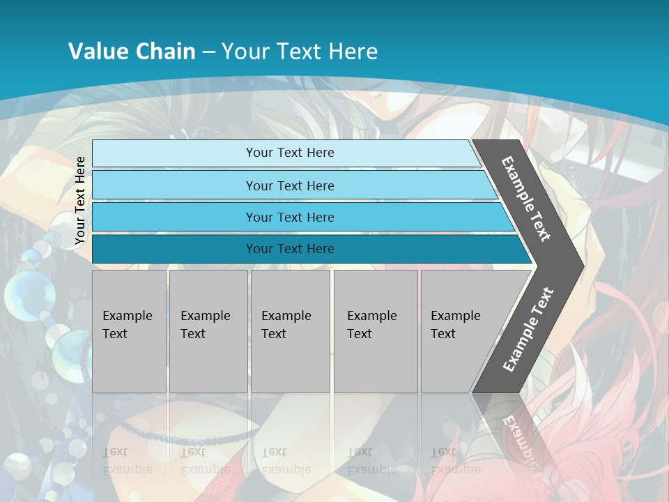A Couple Of Anime Characters Hugging On A Blue Background PowerPoint Template