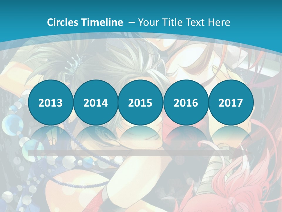 A Couple Of Anime Characters Hugging On A Blue Background PowerPoint Template