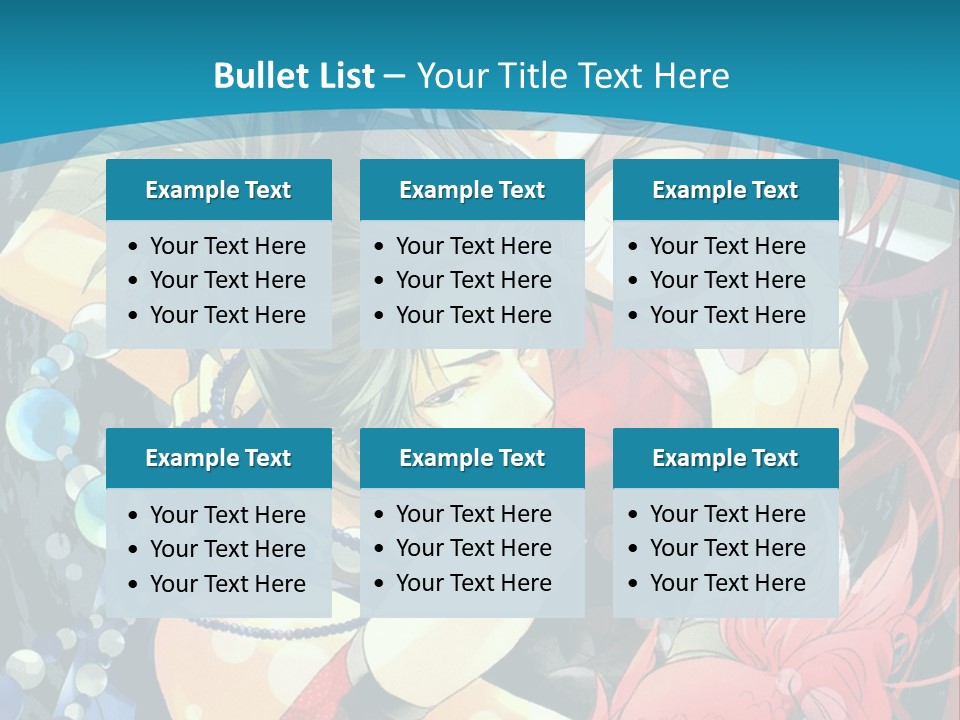 A Couple Of Anime Characters Hugging On A Blue Background PowerPoint Template