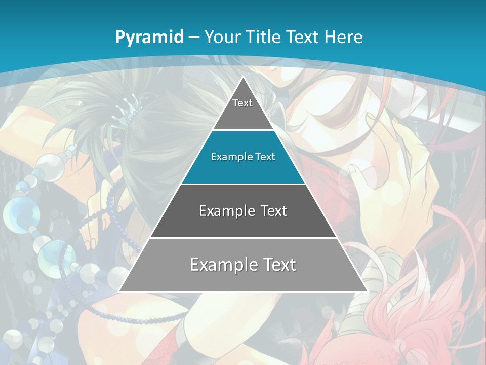 A Couple Of Anime Characters Hugging On A Blue Background PowerPoint Template