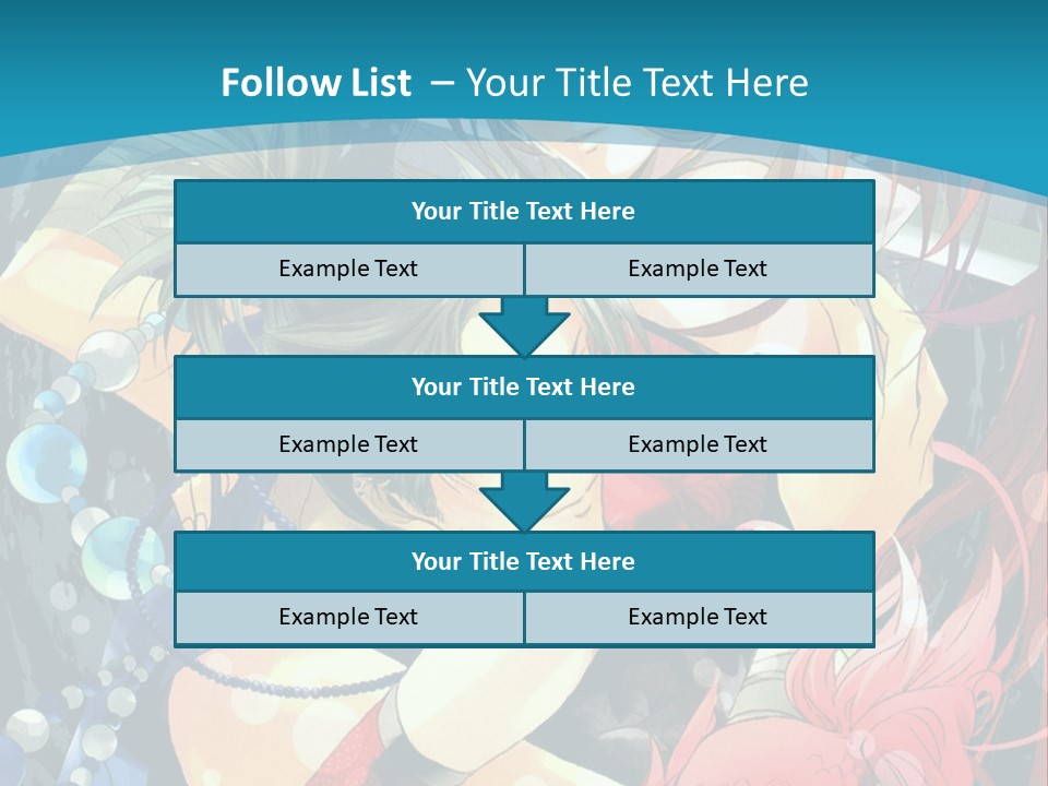 A Couple Of Anime Characters Hugging On A Blue Background PowerPoint Template