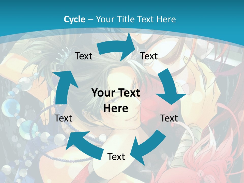 A Couple Of Anime Characters Hugging On A Blue Background PowerPoint Template