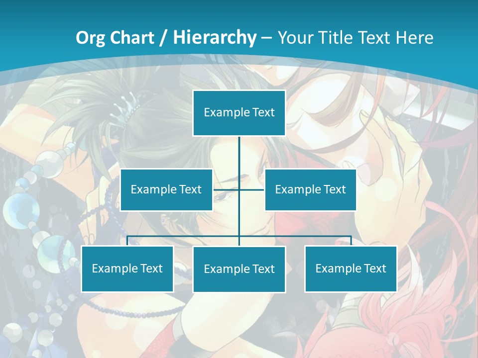 A Couple Of Anime Characters Hugging On A Blue Background PowerPoint Template