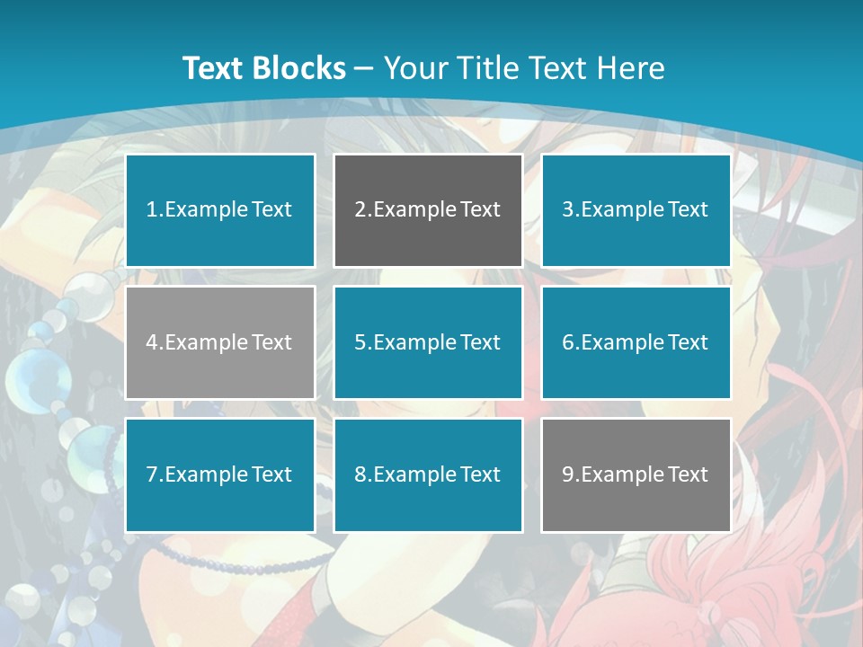 A Couple Of Anime Characters Hugging On A Blue Background PowerPoint Template