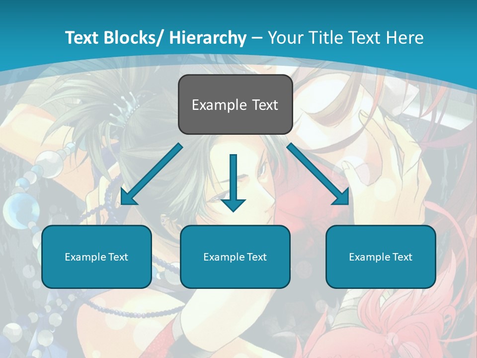 A Couple Of Anime Characters Hugging On A Blue Background PowerPoint Template