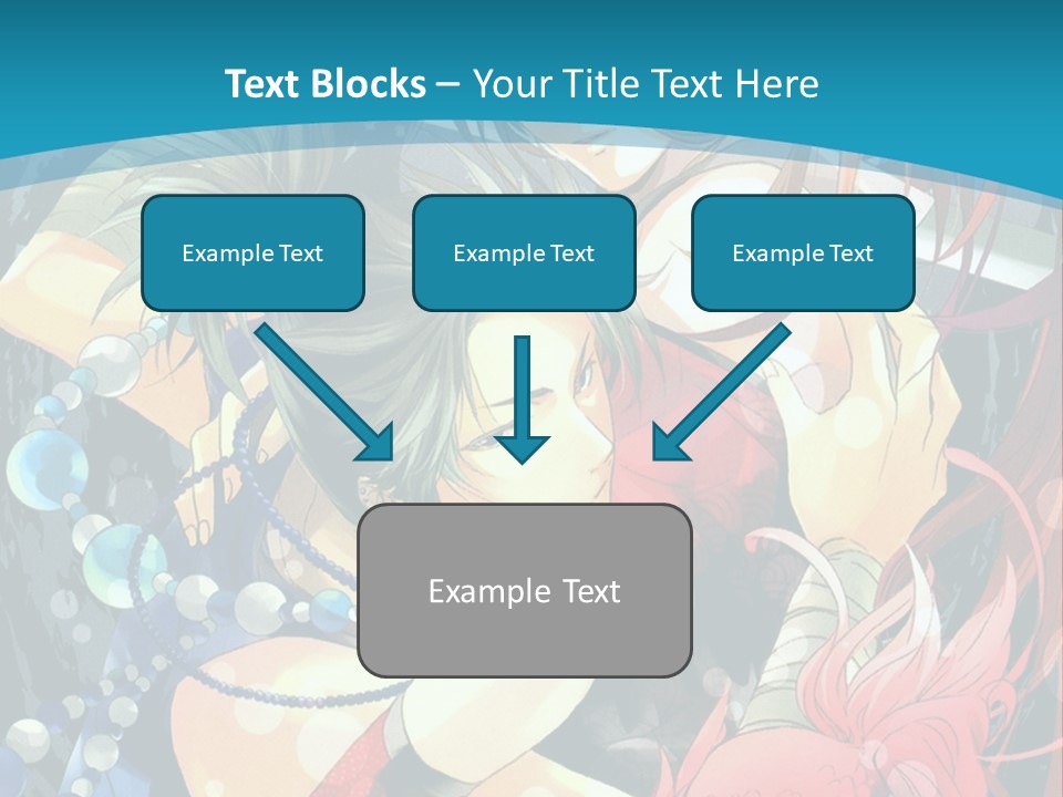 A Couple Of Anime Characters Hugging On A Blue Background PowerPoint Template