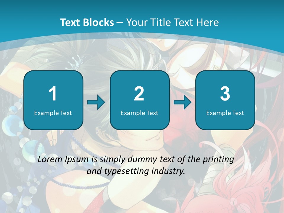 A Couple Of Anime Characters Hugging On A Blue Background PowerPoint Template