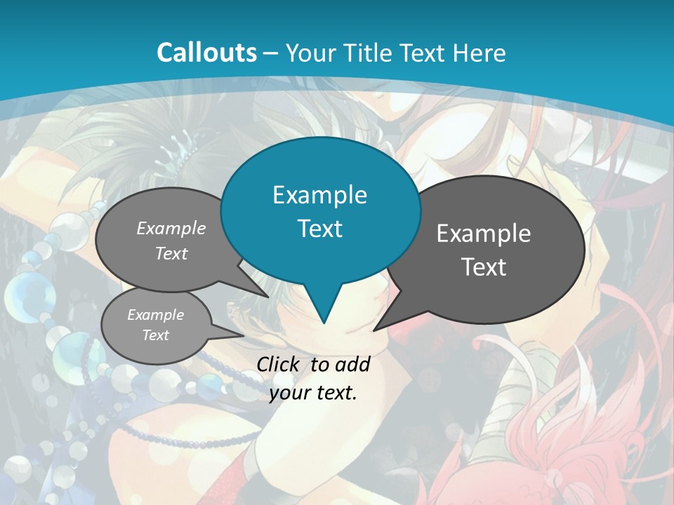 A Couple Of Anime Characters Hugging On A Blue Background PowerPoint Template