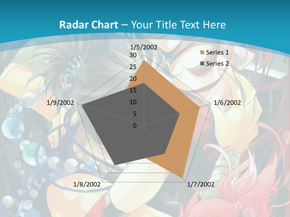 A Couple Of Anime Characters Hugging On A Blue Background PowerPoint Template