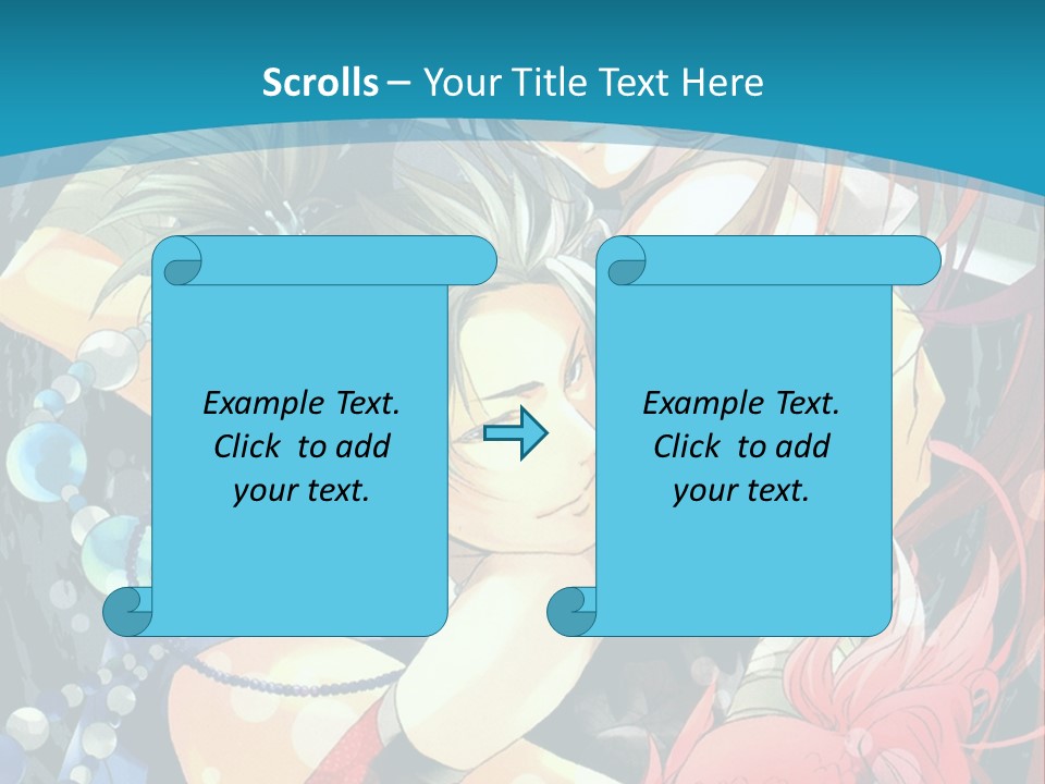 A Couple Of Anime Characters Hugging On A Blue Background PowerPoint Template