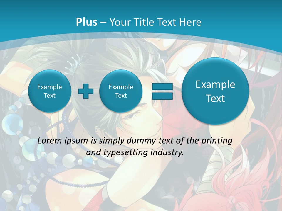 A Couple Of Anime Characters Hugging On A Blue Background PowerPoint Template