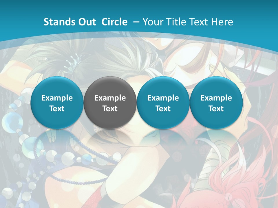 A Couple Of Anime Characters Hugging On A Blue Background PowerPoint Template