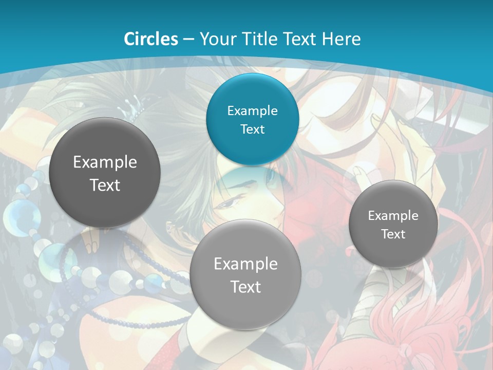 A Couple Of Anime Characters Hugging On A Blue Background PowerPoint Template