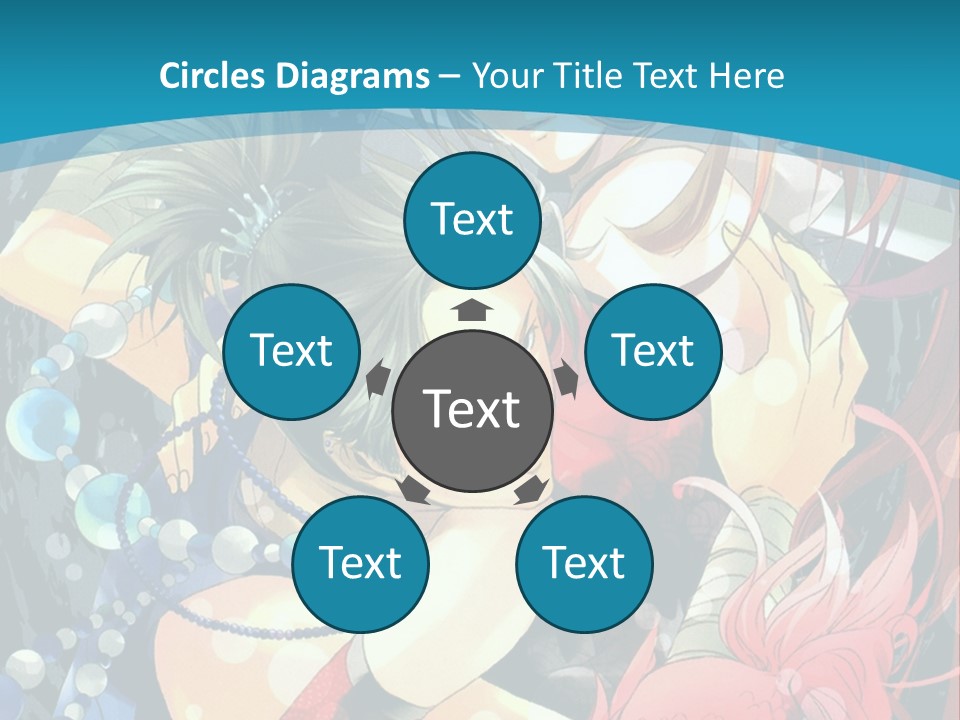 A Couple Of Anime Characters Hugging On A Blue Background PowerPoint Template