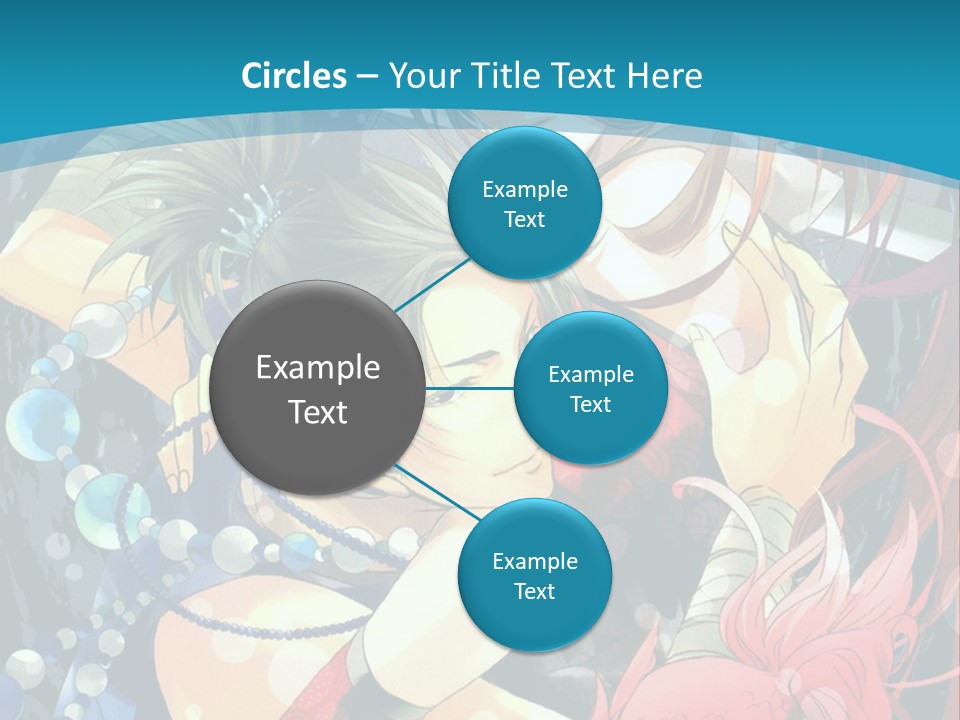 A Couple Of Anime Characters Hugging On A Blue Background PowerPoint Template