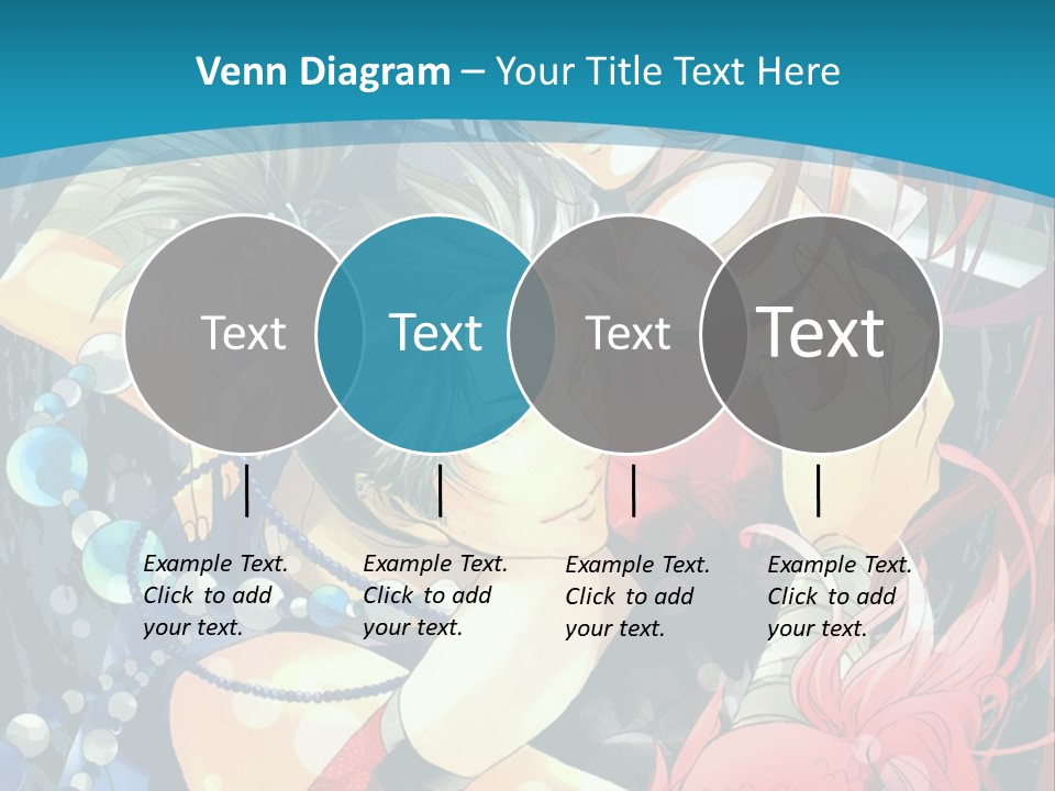 A Couple Of Anime Characters Hugging On A Blue Background PowerPoint Template