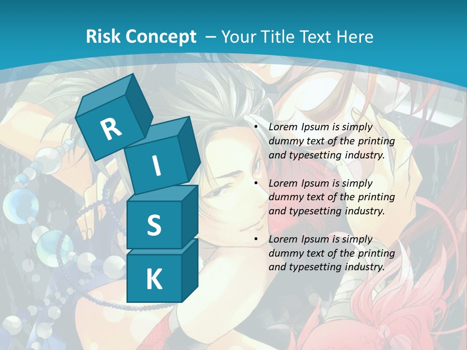 A Couple Of Anime Characters Hugging On A Blue Background PowerPoint Template