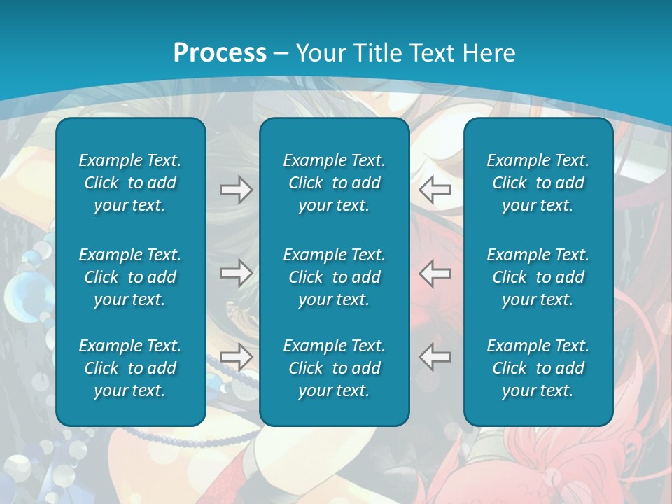 A Couple Of Anime Characters Hugging On A Blue Background PowerPoint Template