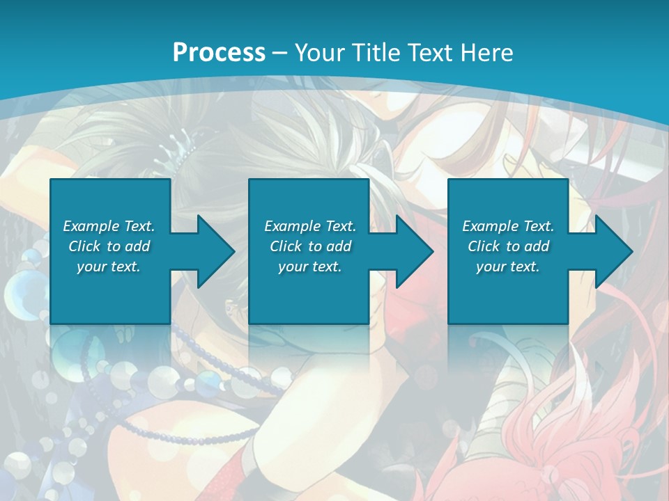 A Couple Of Anime Characters Hugging On A Blue Background PowerPoint Template