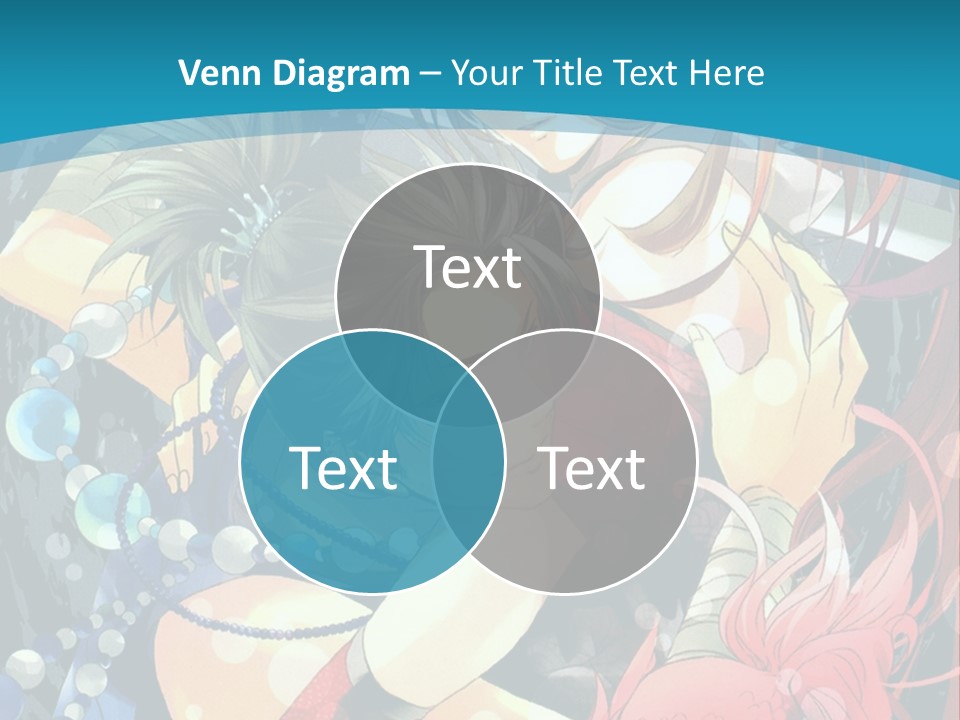 A Couple Of Anime Characters Hugging On A Blue Background PowerPoint Template