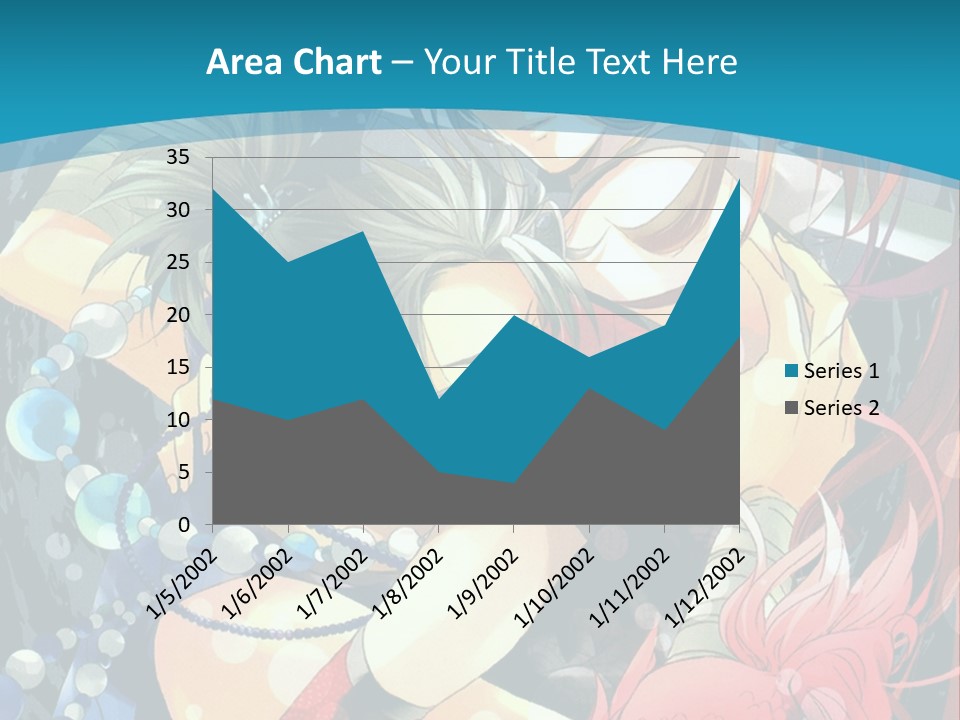 A Couple Of Anime Characters Hugging On A Blue Background PowerPoint Template