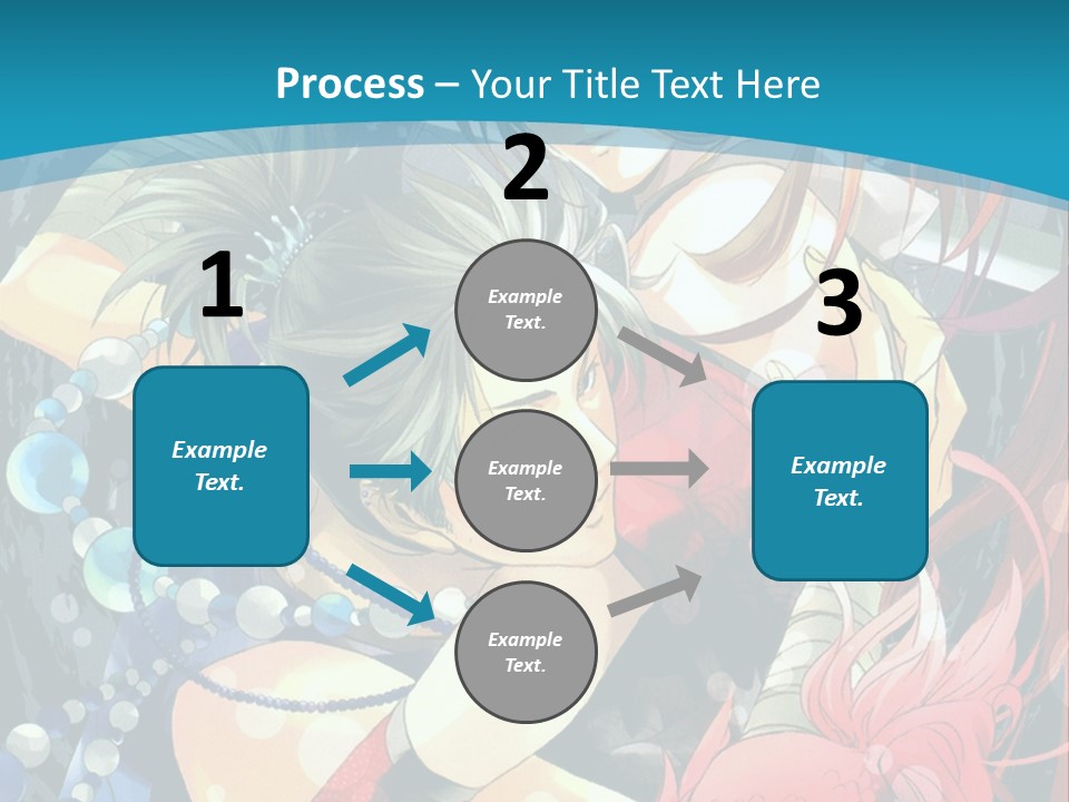 A Couple Of Anime Characters Hugging On A Blue Background PowerPoint Template
