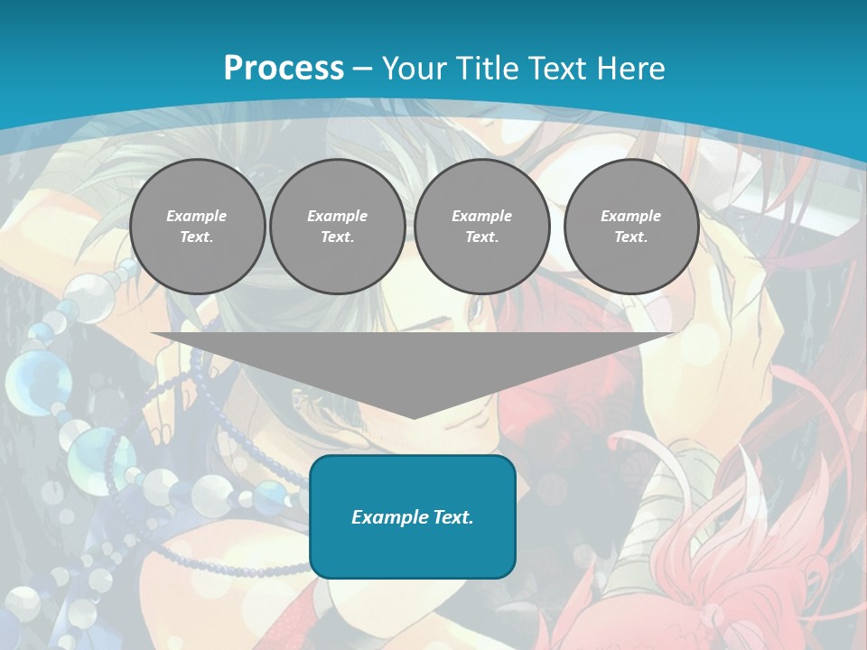 A Couple Of Anime Characters Hugging On A Blue Background PowerPoint Template