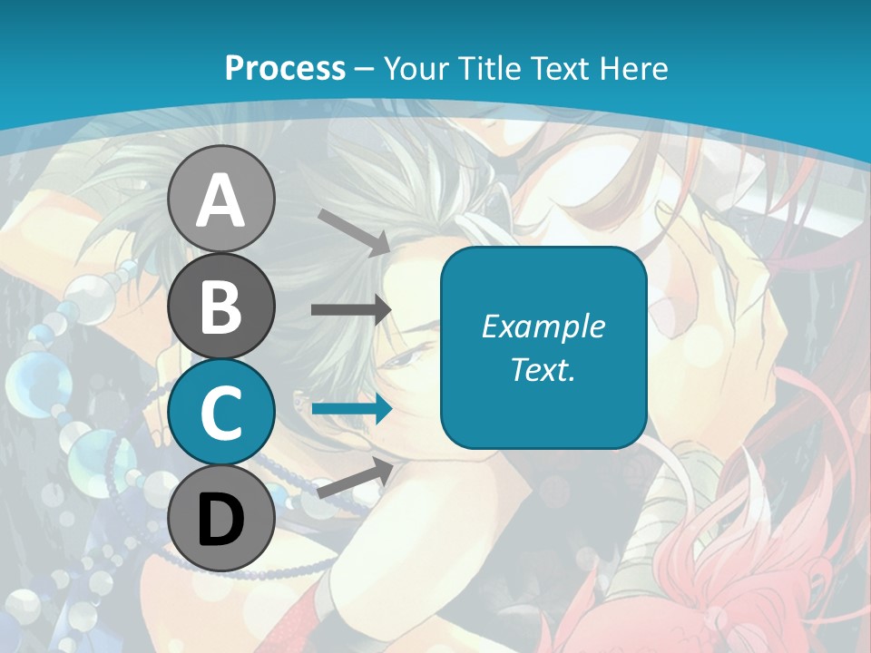 A Couple Of Anime Characters Hugging On A Blue Background PowerPoint Template