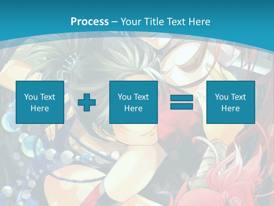 A Couple Of Anime Characters Hugging On A Blue Background PowerPoint Template