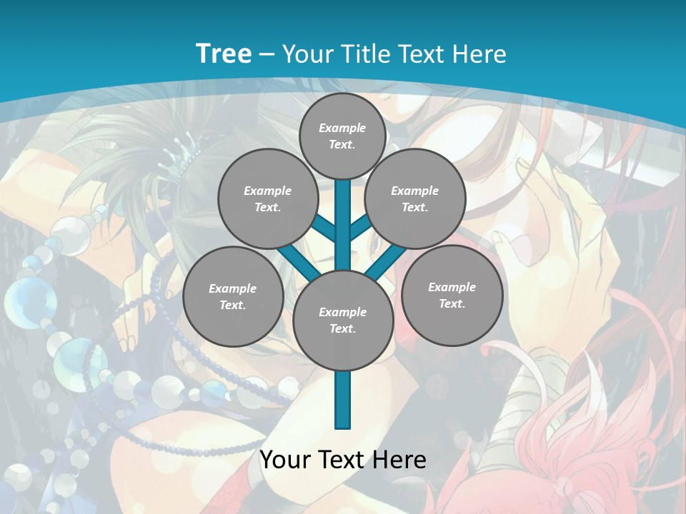 A Couple Of Anime Characters Hugging On A Blue Background PowerPoint Template