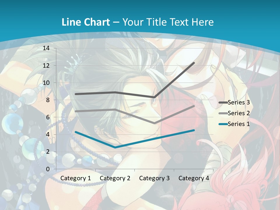 A Couple Of Anime Characters Hugging On A Blue Background PowerPoint Template