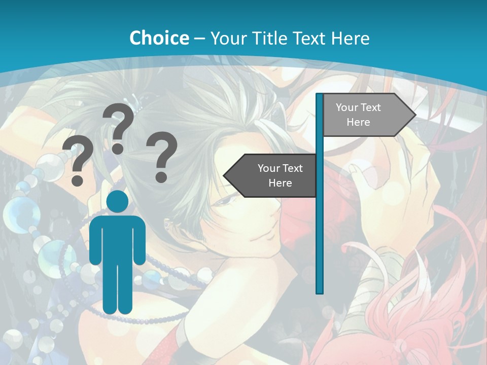 A Couple Of Anime Characters Hugging On A Blue Background PowerPoint Template